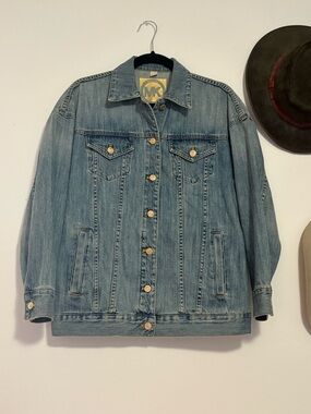 Michael Kors Light Blue Denim Jacket with Gold Accents